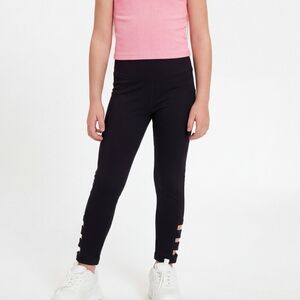 Justice Girls Black Leggings XS (5/6) Cutout Hem